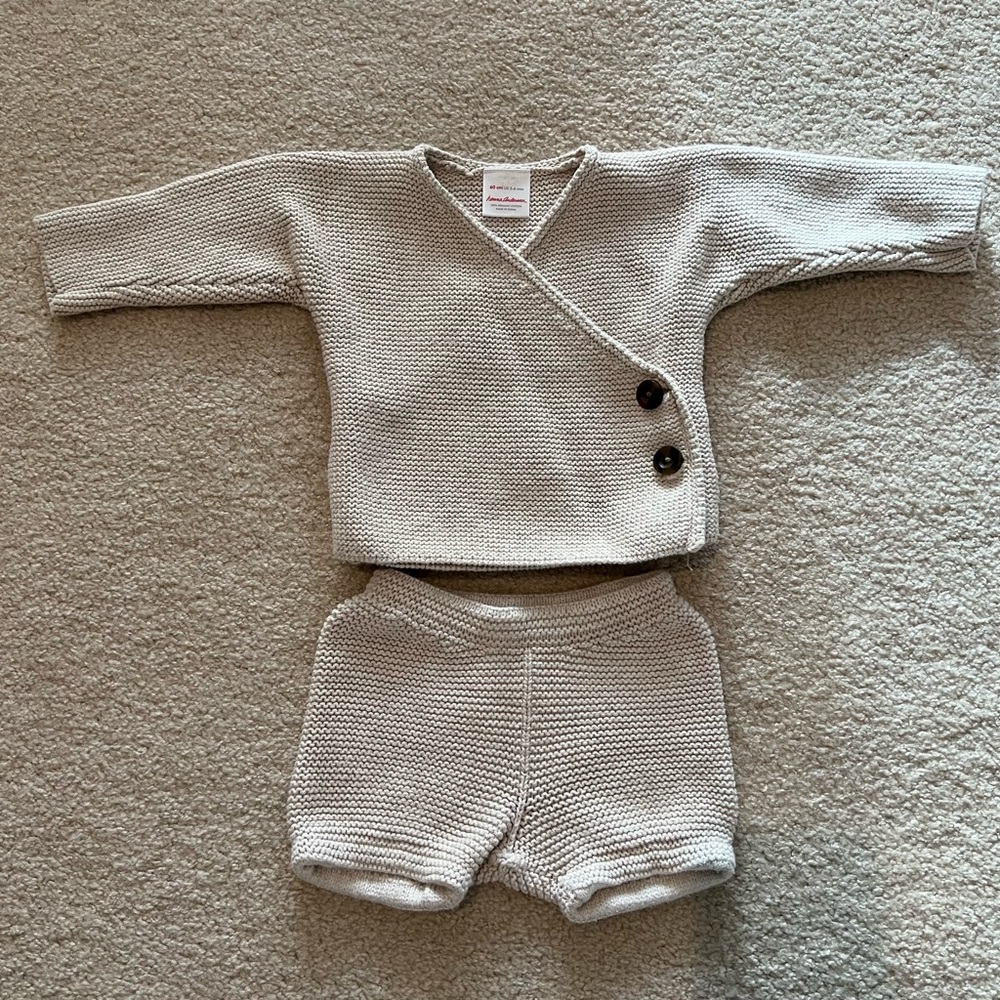 Hanna Andersson knit two piece set 3-6 months